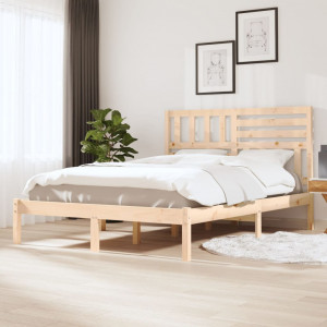 Estructura de cama madera maciza de pino 135x190 cm D