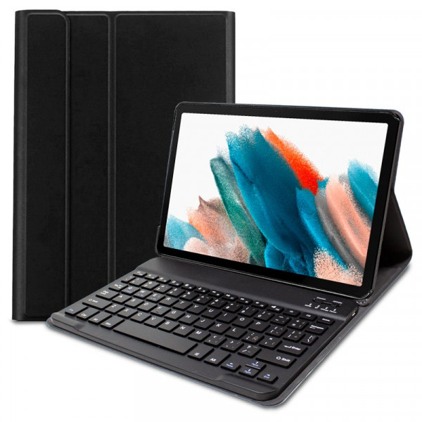 Fundação COOL para Samsung Galaxy Tab A8 X200 / X205 Polipiel Preto Bluetooth teclado 10.5 ing D