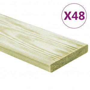 Tablas para terraza 48 uds madera de pino impregnada 5.76 m² 1m D