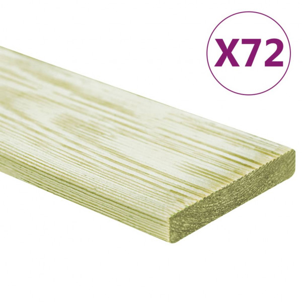 Tablas para terraza 72 uds madera de pino impregnada 8.64 m² 1m D