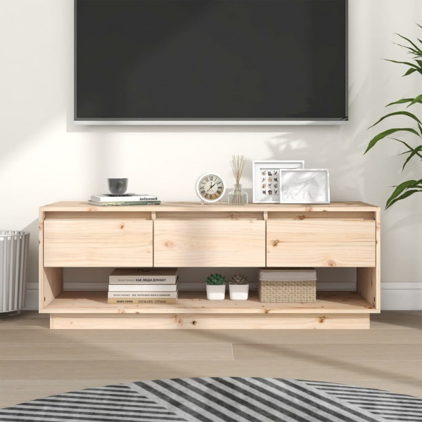 Mueble de TV de madera maciza de pino 110.5x34x40 cm D