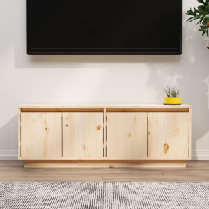 Mueble de TV de madera maciza de pino 110x34x40 cm D