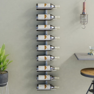 Botellero de pared para 9 botellas hierro blanco D