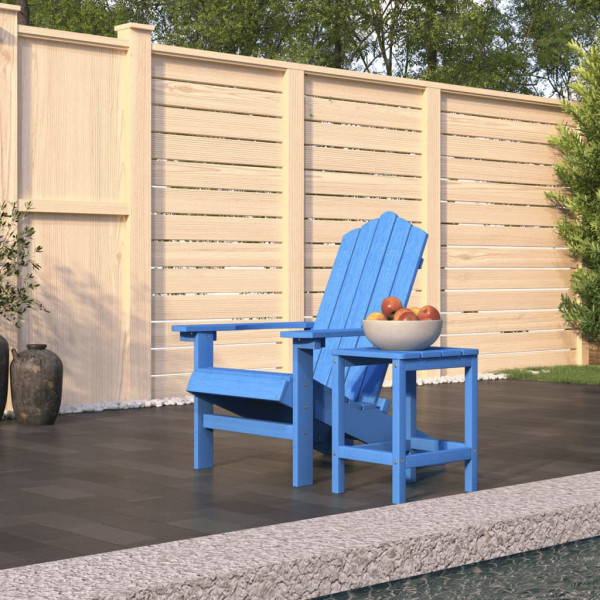 Cadeira de jardim Adirondack com mesa HDPE Aqua Blue D