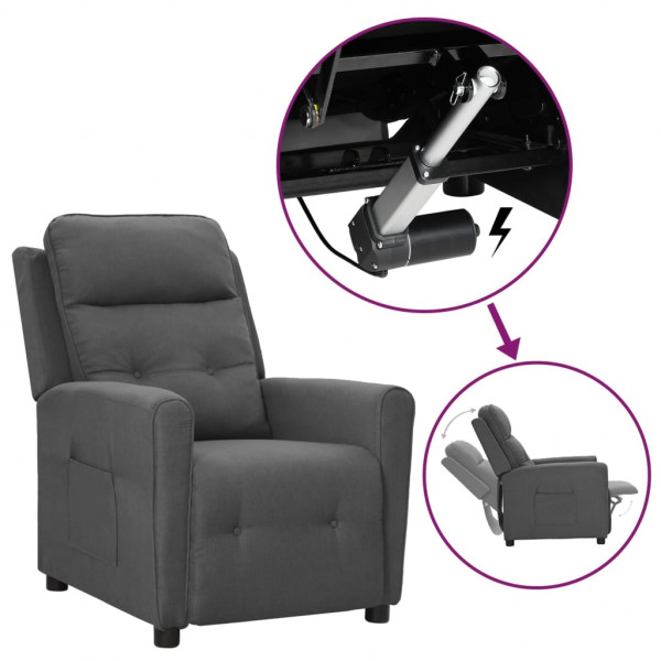 Sillón reclinable levantapersonas de tela gris claro Sillón reclinable levantapersonas de tela gris claro D