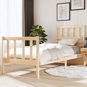 Estructura de cama madera maciza individual 75x190 cm D