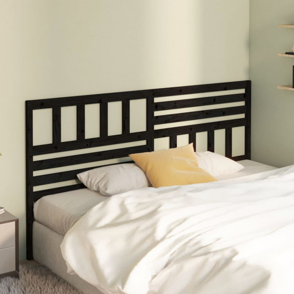 Cabeceira de cama em madeira maciça de pinho preto 206x4x100 cm D