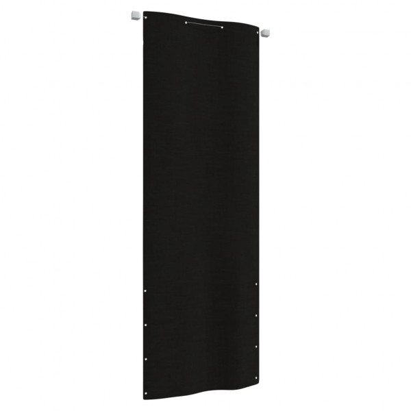 Toldo pantalla para balcón de tela oxford negro 80x240 cm D