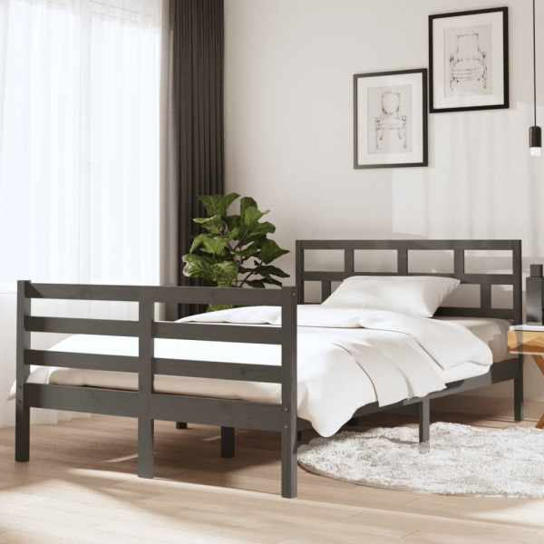 Estrutura de cama de madeira maciça dupla 4FT6 135x190 cm D