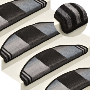 Alfombrillas escalera autoadhesivas 5uds negro y gris 65x21x4cm D