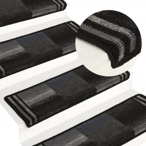 Alfombrillas escalera autoadhesivas 5uds negro y gris 65x21x4cm D