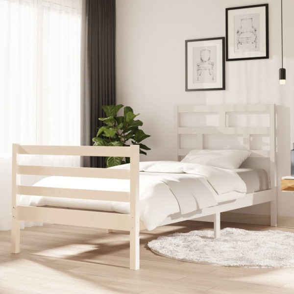 Estrutura de cama em madeira maciça de pinho 90x200 cm D