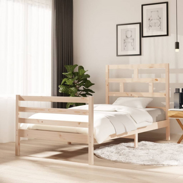 Estrutura de cama madeira maciça de pinho 100x200 cm D