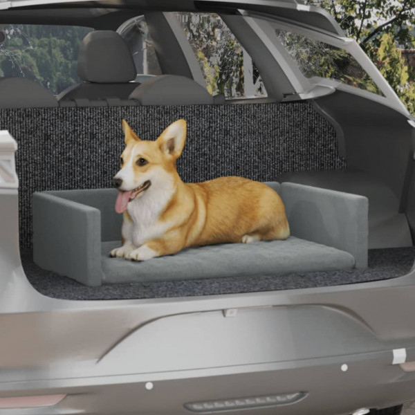 Cama de mala do carro para cães aspecto de linho 70x45 cm D
