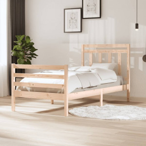 Estructura de cama madera maciza 100x200 cm D