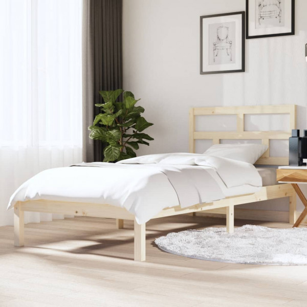 Estructura de cama madera maciza 90x190 cm D