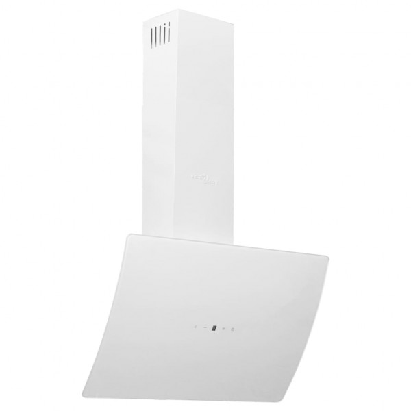 Campana extractora de pared acero vidrio templado blanco 60 cm D