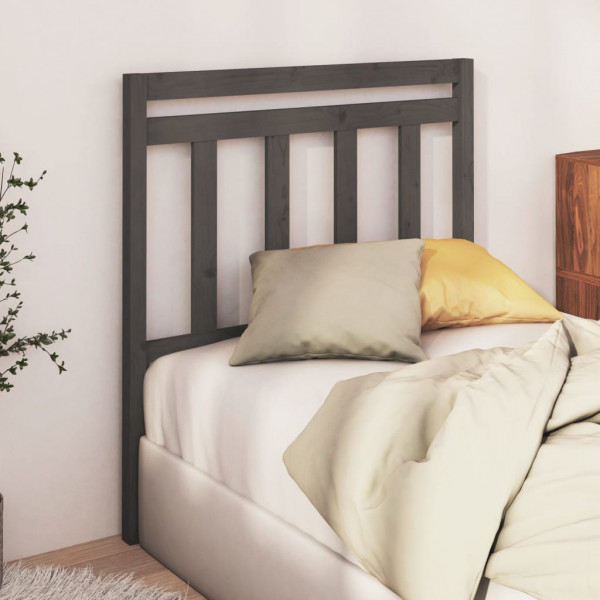 Cabecero de cama madera maciza de pino gris 81x4x100 cm D