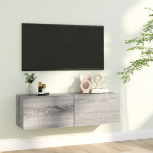 Mueble para TV madera contrachapada gris Sonoma 100x30x30 cm D