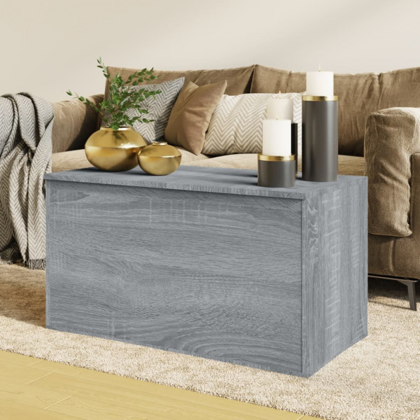 Baúl de almacenaje madera contrachapada gris Sonoma 84x42x46 cm D