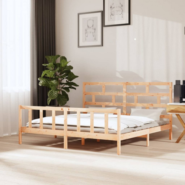 Estructura de cama madera maciza de pino 180x200 cm D