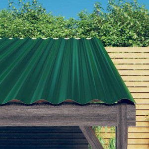 Paneles de tejado 12 unidades acero recubierto verde 100x36 cm D