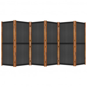 Biombo divisor de 6 paneles negro 420x180 cm D