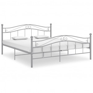 Estructura de cama de metal gris 140x200 cm D
