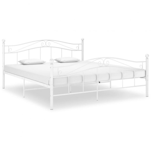 Estrutura de cama em metal branco 200x200 cm D