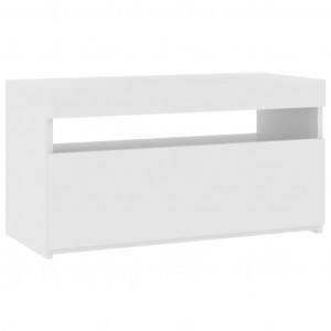 Mueble de TV con luces LED blanco 75x35x40 cm H