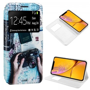 Fundação COOL Flip Cover para iPhone XR Travel Draws D