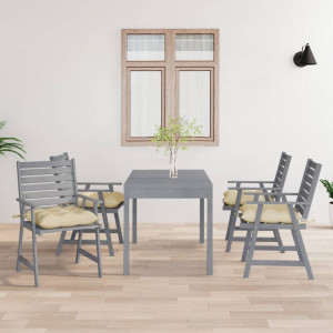 Sillas de comedor jardín con cojines 4 uds madera maciza acacia D