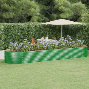 Jardinera arriate acero recubrimiento polvo verde 510x140x68 cm D