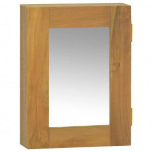 Mueble con espejo madera maciza de teca 30x10x40 cm D