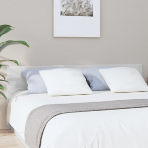 Cabecero cama madera contrachapada blanco brillo 200x1.5x80 cm D
