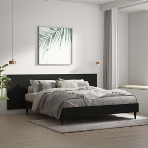 Cabecero de cama pared madera contrachapada negro 240x1.5x80cm D