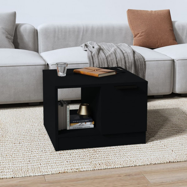 Mesa de centro madera contrachapada negro 50x50x36 cm D