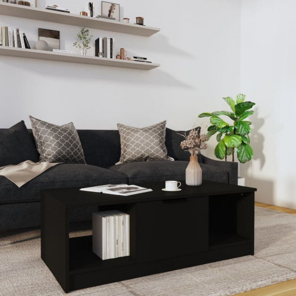 Mesa de centro madera contrachapada negro 102x50x36 cm Mesa de centro madera contrachapada negro 102x50x36 cm D
