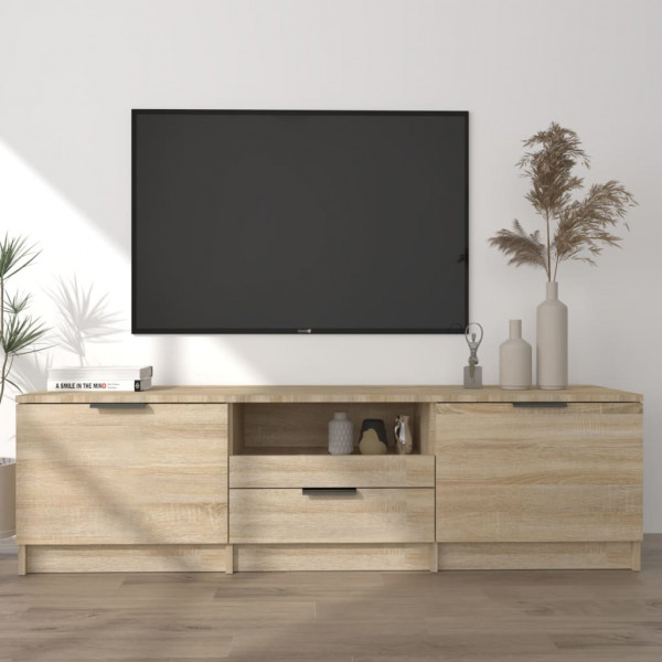 Mueble de TV madera contrachapada roble Sonoma 140x35x40 cm D