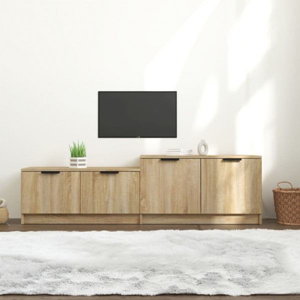 Mueble de TV madera contrachapada roble Sonoma 158.5x36x45 cm D