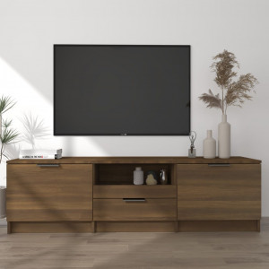 Mobiliário para TV madeira contraplacada carvalho marrom 140x35x40 cm D