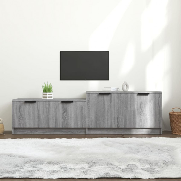 Mueble de TV madera contrachapada gris Sonoma 158.5x36x45 cm D
