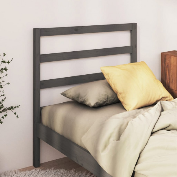Cabeceira de cama em madeira maciça de pinho cinza 106x4x100 cm D