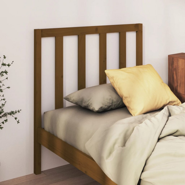 Cabeça de cama madeira maciça de pinho marrom mel 106x4x100 cm D