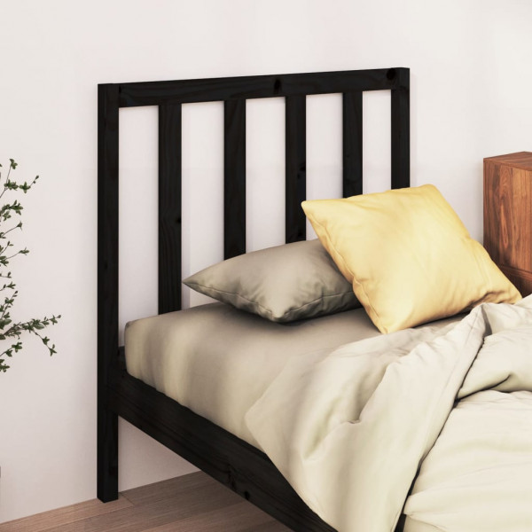 Cabeça de cama madeira maciça de pinho preto 96x4x100 cm D