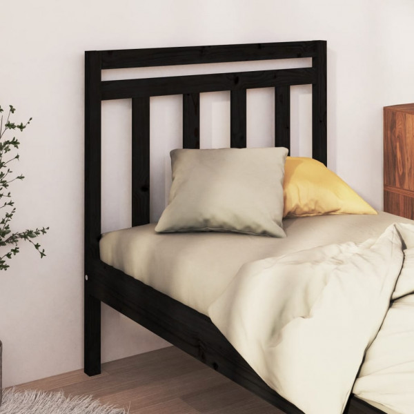 Cabeceira de cama em madeira maciça de pinho preto 106x4x100 cm D