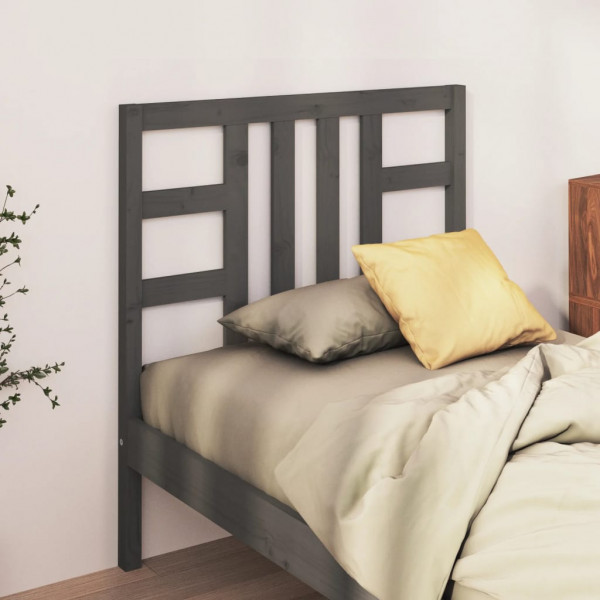Cabecero de cama madera maciza de pino gris 106x4x100 cm D