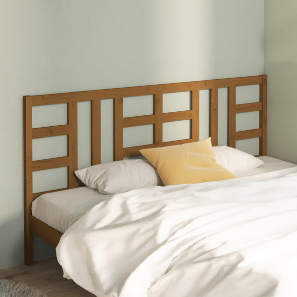 Cabeceira de cama em pinho maciço castanho mel 206x4x100 cm D