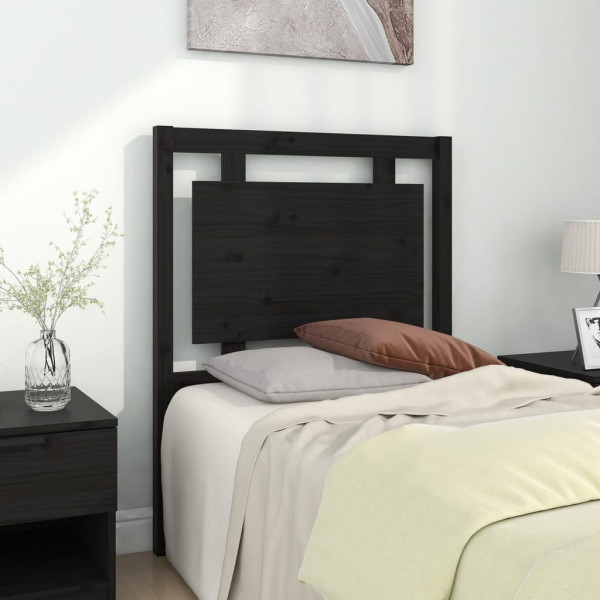 Cabecero de cama madera maciza de pino negro 80.5x4x100 cm D