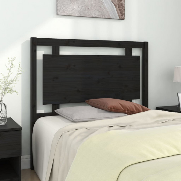 Cabeceira de cama em madeira maciça de pinho preto 105,5x4x100 cm D